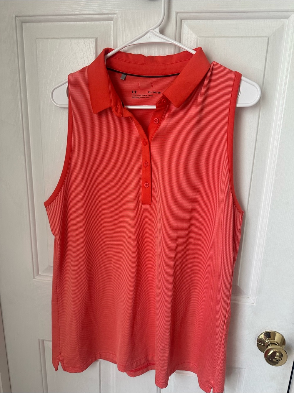 Under Armour Coral Sleeveless Polo Tank Top